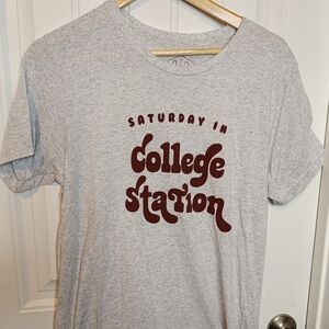 "Saturdays In College Station" Graphic grey shirt Medium Texas A&M University